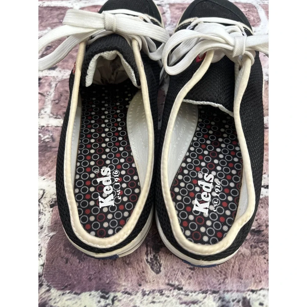 Keds Womens Black Mesh Mule Sneakers Slip On Lace Up Backless Size 8.5 Casual